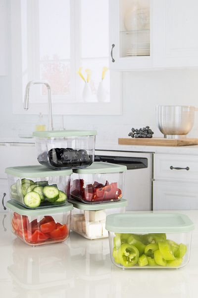Lizzy 6-Piece Soft Colored Acrylic Breakfast Storage Container - Leak Proof Lid, 370 ML