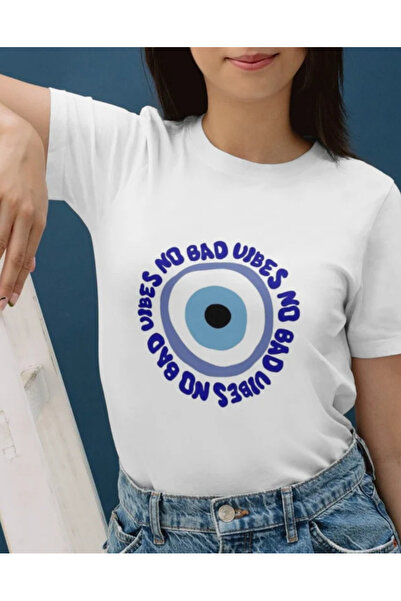 AEMİ Tricou unisex No More Evil Eye - 100% bumbac, imprimeu oversize