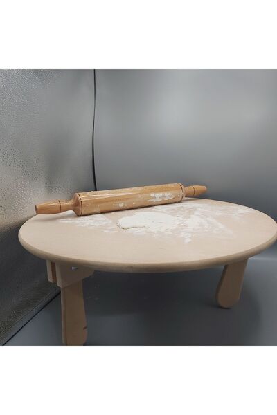 Genel Markalar Ahşap Ayaklı Yer Sofrası Çap:48cm Yük:19.5cm
