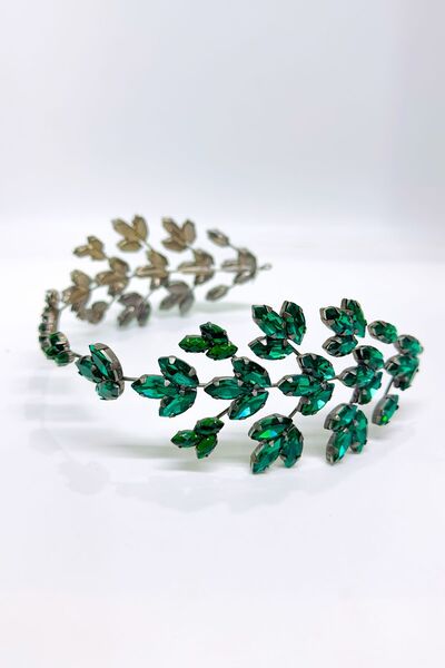 SimgeAksesuar Yeşil Taşlı Şık Ve Zarif Kına Ve Nişan Saç Aksesuarı