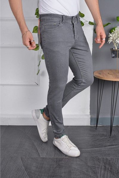 Avcı Anthracite Gray Skinny Fit Men's Jeans - Lycra Skinny Leg Jeans