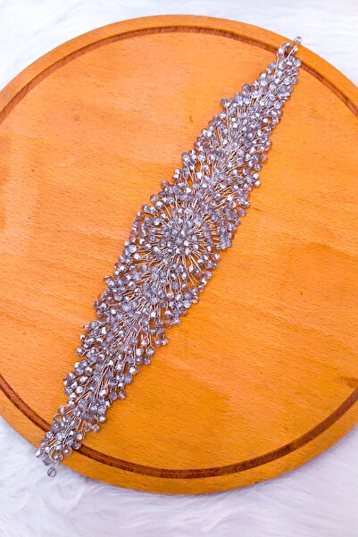 SimgeAksesuar Πλήρως χειροποίητο ασημένιο κρύσταλλο, κομψό και εξαίσιο στέμμα αρραβώνων, χέννα και μπιντάλι, και αξεσουάρ μαλλιών