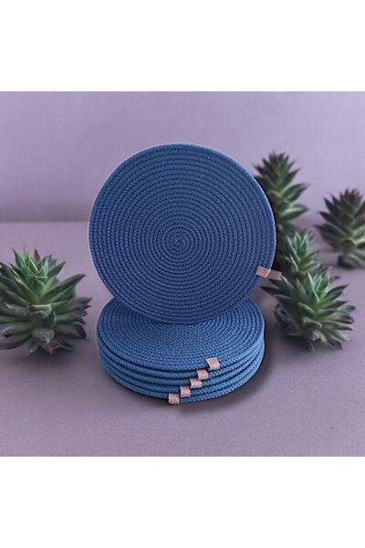 Suplacınızhome قاعدة أطباق لوكس باللون الأزرق الداكن مكونة من 6 قطع - مجموعة ...