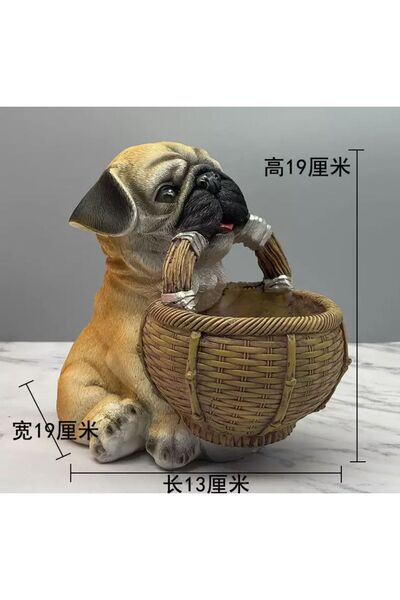 Luthien Bulldog Köpekli Sepet & Saksı & Anahtarlık