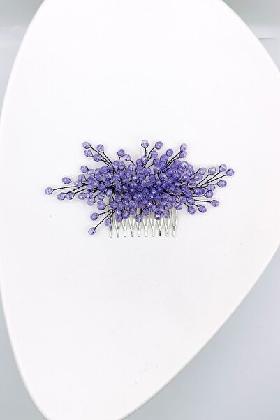 SimgeAksesuar Lilac Color Handmade Crystal Stone Engagement and Henna Buckle