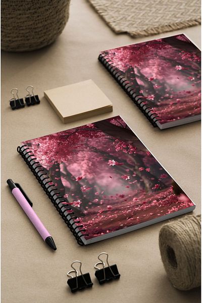 kutuTR 15x21 نمط الطريق الأحمر، غطاء خشبي MDF Vip Modelist Notebook - 100 ورقة مخططة، 80 جرام/م2 ç518