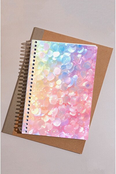 kutuTR 15x21 Vip Modelist Notebook - Pink Stones, Wooden MDF Cover, 100 Sheets Striped, 80gr/m2 Ç519
