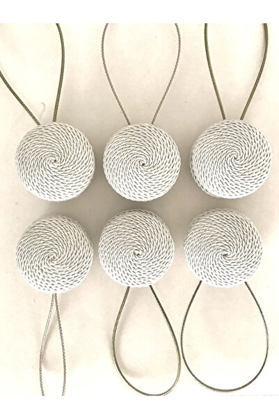 FEDA İSTANBUL Mıknatıslı Perde Mandalı 6 lı Yuvarlak İplik Sarmalı