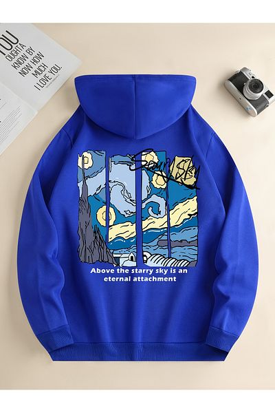 Let's Wear Hanorac oversize unisex cu glugă - Imprimat pe spate