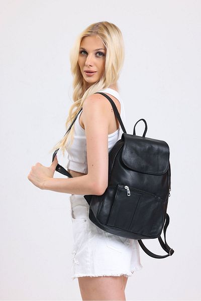 fubileather Star One Genuine Leather Backpack Lightweight and Soft Textured