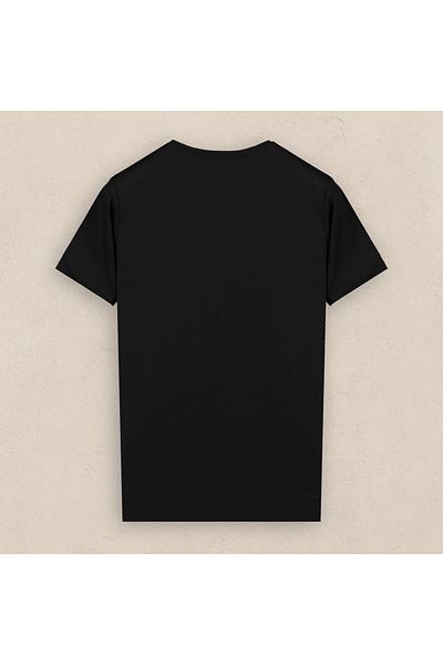 Sarar Tricou de bază negru - decolteu, mânecă scurtă, croială subțire, țesătură modal