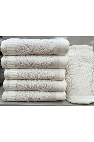 madam gold Тітіз 50*90 см Оксамитовий набір рушників для щоденного використання - 6 штук рушників для рук і обличчя з листяним візерунком