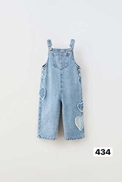 JELİBOOM Kalpli Salopet Kot Takım Premium Kalite Özel Seri