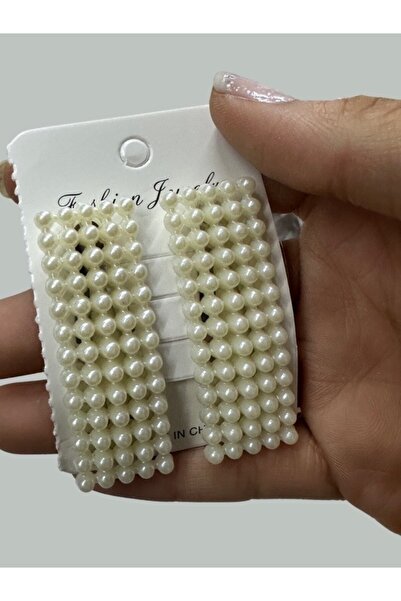 MAZEN Catarama laterala cu snap 2 piese cu perle Model dreptunghiular