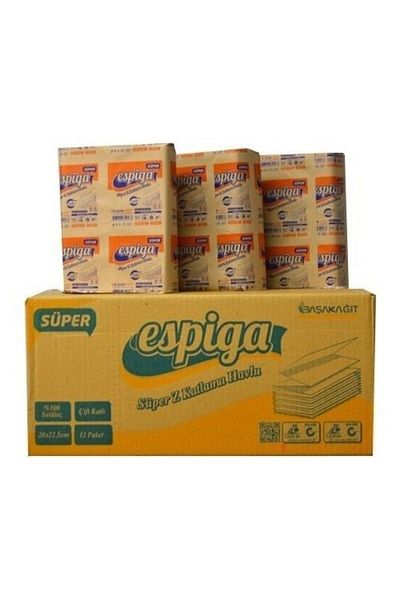 Espiga Espiga Z Towels - 12 Pack of 150 (20X22.5Cm, Double Layer, 100% Cellulose)