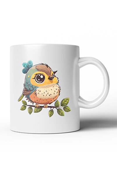 MOD10 كوب بتصميم مخصص مطبوع عليه طائر لطيف - BRD021