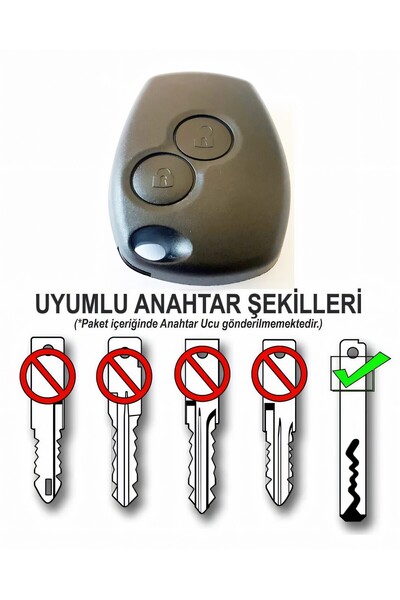 Kasey Renault Clio 3 2006-2012 Uyumlu Anahtar Kabı Kumanda Kabı Oto Anahtarlı...