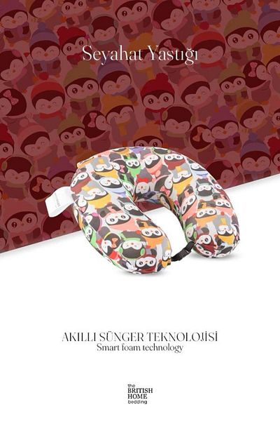 Britishome Bedding Visco Travel Pillow Orthopedic Professional Sleeping Pillow Postoperative Pillow Penguin Travel