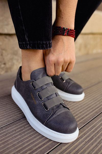 BZ Moda B253 Mirror Ανδρικό Sneaker - Μη Ορθοπεδική Σόλα, Casual Skin, Anthracite CBT