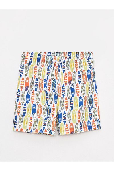 LC Waikiki Gemusterte Badeshorts für Jungen mit elastischem Bund