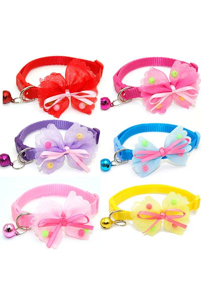senye Pet Collar with Small Bell and Fancy Bow