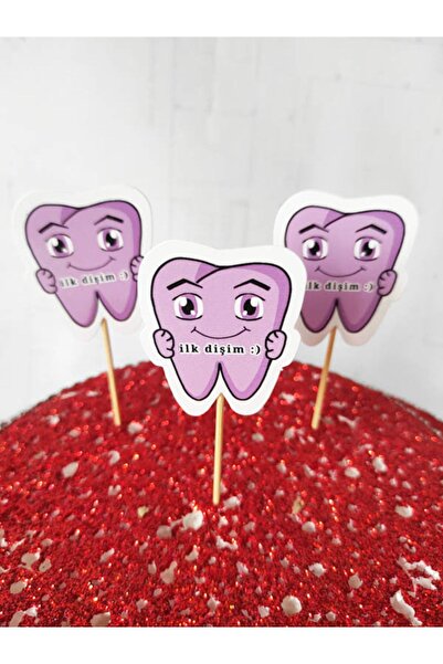 BEYHAN BAYHAN 10 Adet İlk Dişim Baskılı Diş Buğdayı Kürdanı Lila - İlk Dişim ...