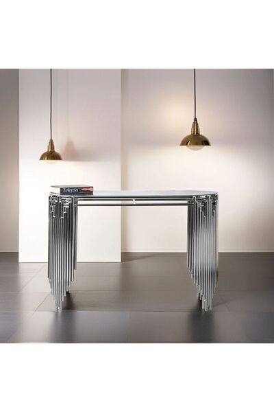 ZELENSA 120 CM GÜMÜŞ DRESUAR METAL DRESUAR LÜKS ANTRE