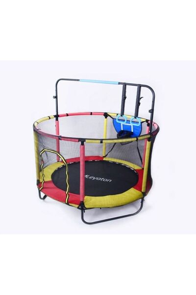 Clifton Güvenlik Fileli Ekstra Hediyeli Büyük Boy 5 Ft Çocuk Trambolini  150 Cm 60 Inç