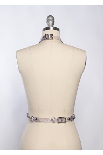 Sweet Demon Transparent PVC Belt - Neck and Waist Tie with Ring Detail Stage Costume