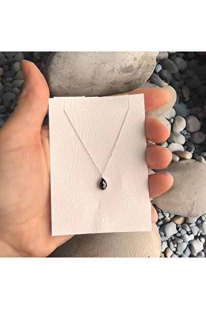 Goldstation 14 Ayar Altın Kolye Damla Taşlı