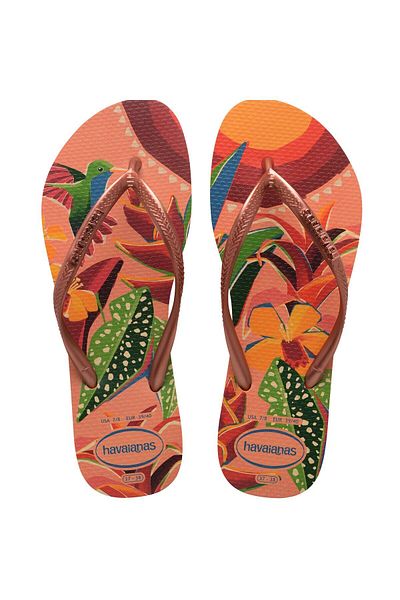 Havaianas 2024 Slim Fit Tropical Orange Women's Slippers