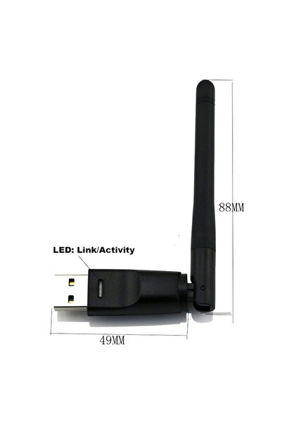 WASHA 300mbps Usb Antenli Uydu Alıcılı+ Pc Wifi Kablosuz Alıcı Adaptör Mtk7601 Chipset Wlan uyumlu