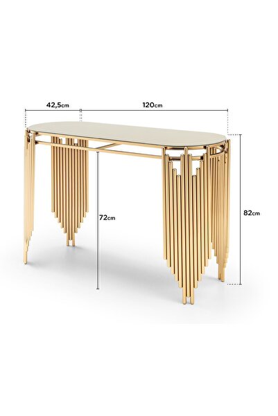 ZELENSA GOLD DRESUAR METAL PİYANO MODEL ANTRE LÜKS AYNALI