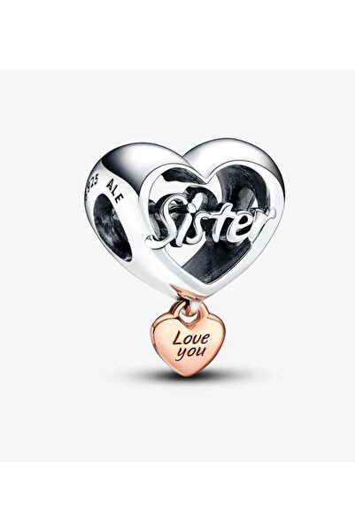 Lines Bijuteri Seni Seviyorum Kız Kardeşim Kalp Charm s925 Gümüş