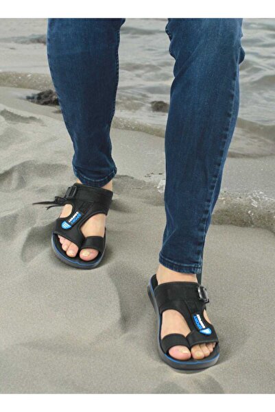 Dexter Dünya Mağaza Yeni Sport Confort Parmak Arası Siyah Mavi Erkek Günlük Terlik