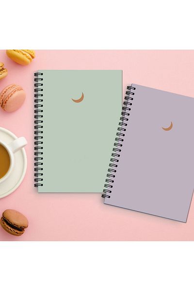 Smile Notes A5 Spiral School Notebook 80 sheets Set of 2 - Unlined Notebook A5 Size Unlined