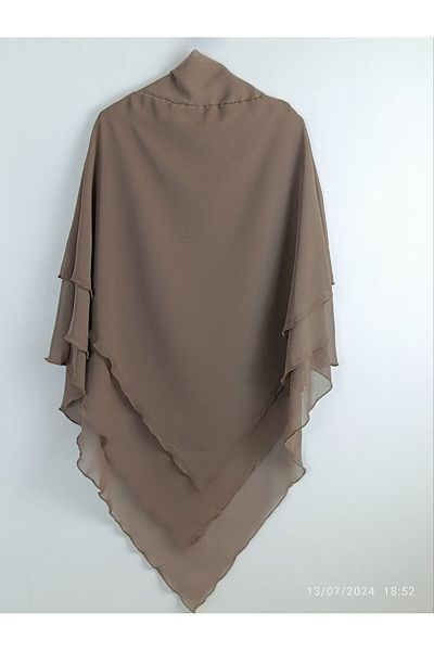 ŞİFON Μεσαίου μήκους Hijab Chiffon Souffle - Με έτοιμη πέτσα, χρήση χωρίς πέτσα, βιζόν
