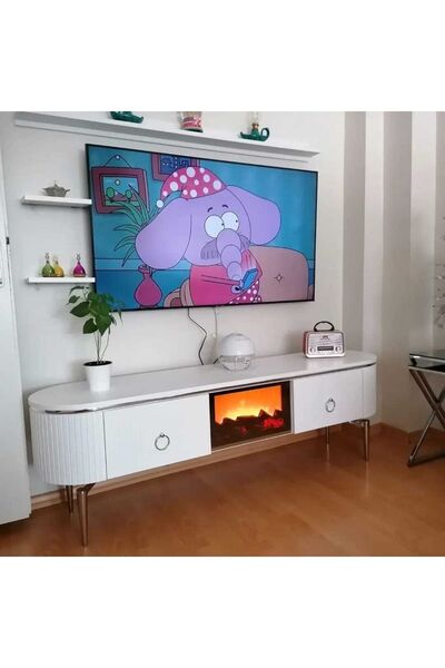 EVNESYA Desing Tv Sehpa Şömineli 170cm