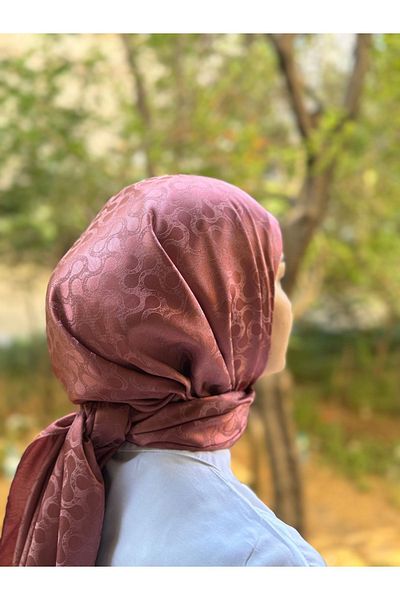 shalby Hijab Silky Cotton Jacquard Lory Pattern Shawl Rose