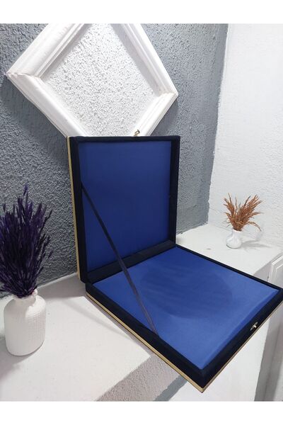 Özkul Velvet 25'lik Çini ve Porselen Tabak Kutusu, Kadife (Boş)