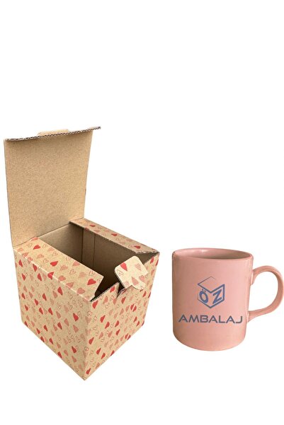 Öz Ambalaj 11x11x11 Cm Kalpli Kupa/Bardak Kutusu [25'li]