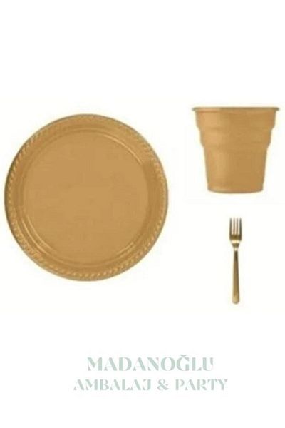Roll-Up Colorful Luxury Plate Cup Fork Set for 25