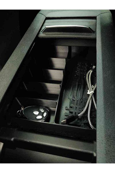 HEXAGON Citroen Berlingo Black Organizer - Center Console Sliding