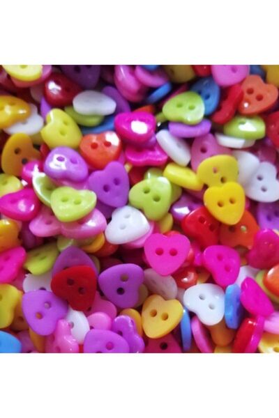 Lotushobievi Πολύχρωμο κουμπί καρδιάς 12 mm 100 τεμάχια