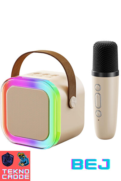 beboncool K12 Mini AUX/TF/USB/Bluetooth Hoparlör Mikrofon ÇOCUKLAR İÇİN KARAO...