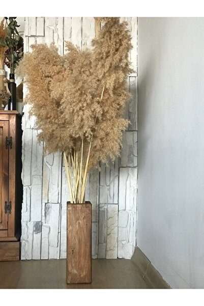 lata ahşap Ahşap dekoratif saksı, çiçeklik (Pampas dahil değildir)