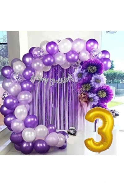 BKMC PARTY Set de lanțuri cu baloane liliac violet de lux - ornament pentru p...