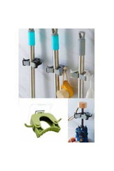 Alışverişhanem Broom Brush Mop Handle Holder Adhesive Wall Hanger Organizer M...