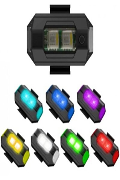 safestore 7 Renk Bisiklet Motosiklet Drone Işığı Çakarlı Lamba