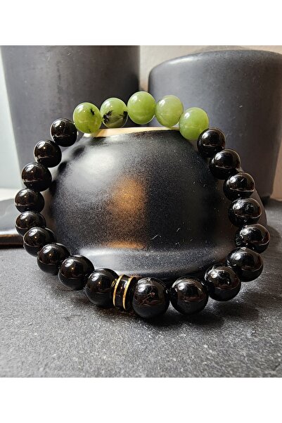 Şifa Köşesi Natural Stone Black Tourmaline and Jade - Women's and Men's Brace...